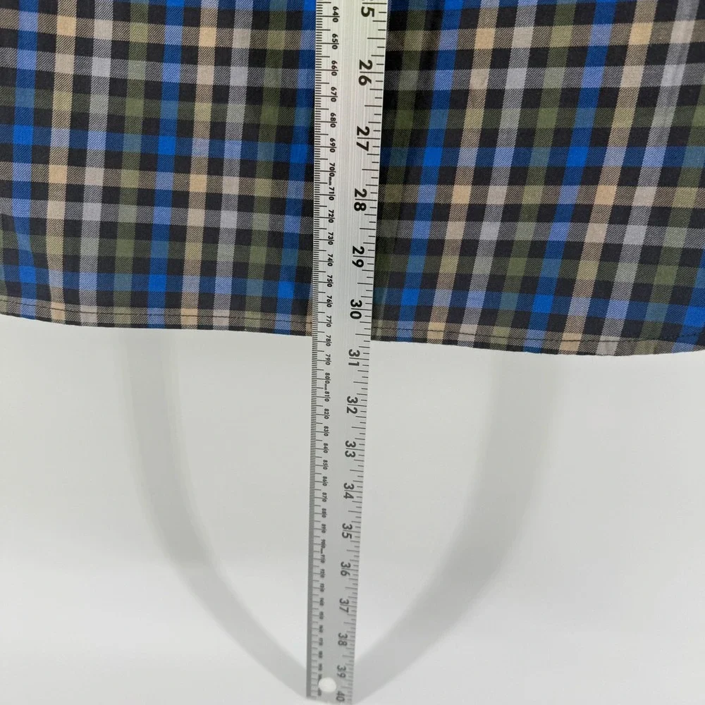 The North Face Mens Plaid Long Sleeve Button‎ Down Shirt Blue Green Tan Medium
